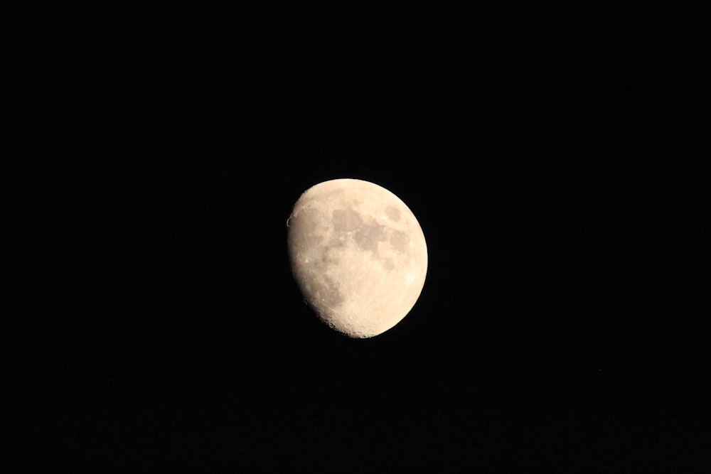 a full moon is seen in the dark sky