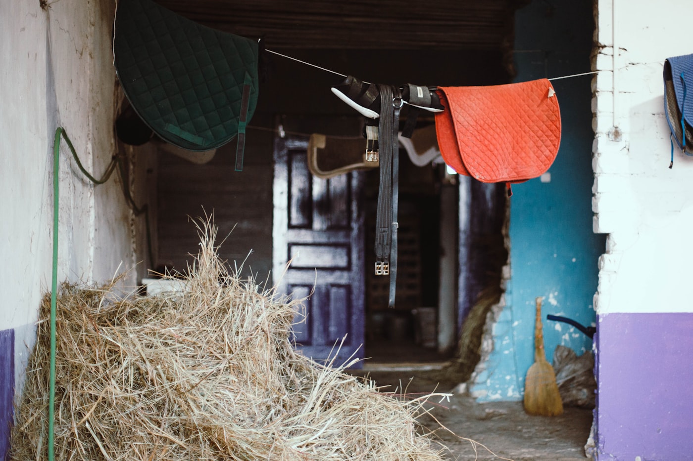 Hay and barn doorway