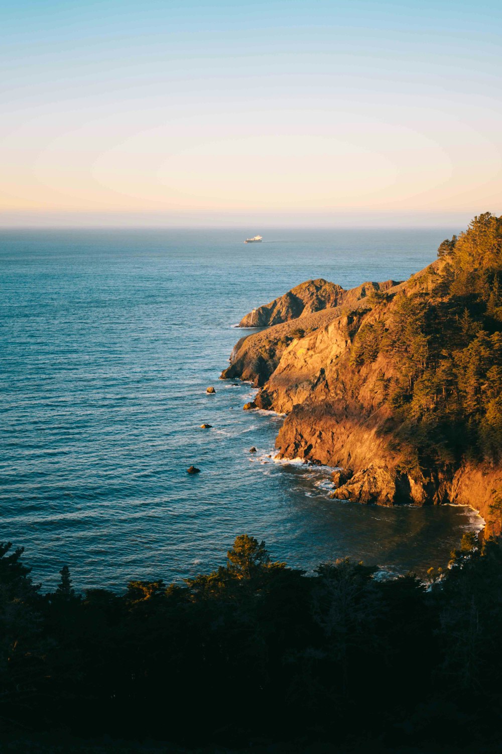 a body of water surrounded by trees and rocks