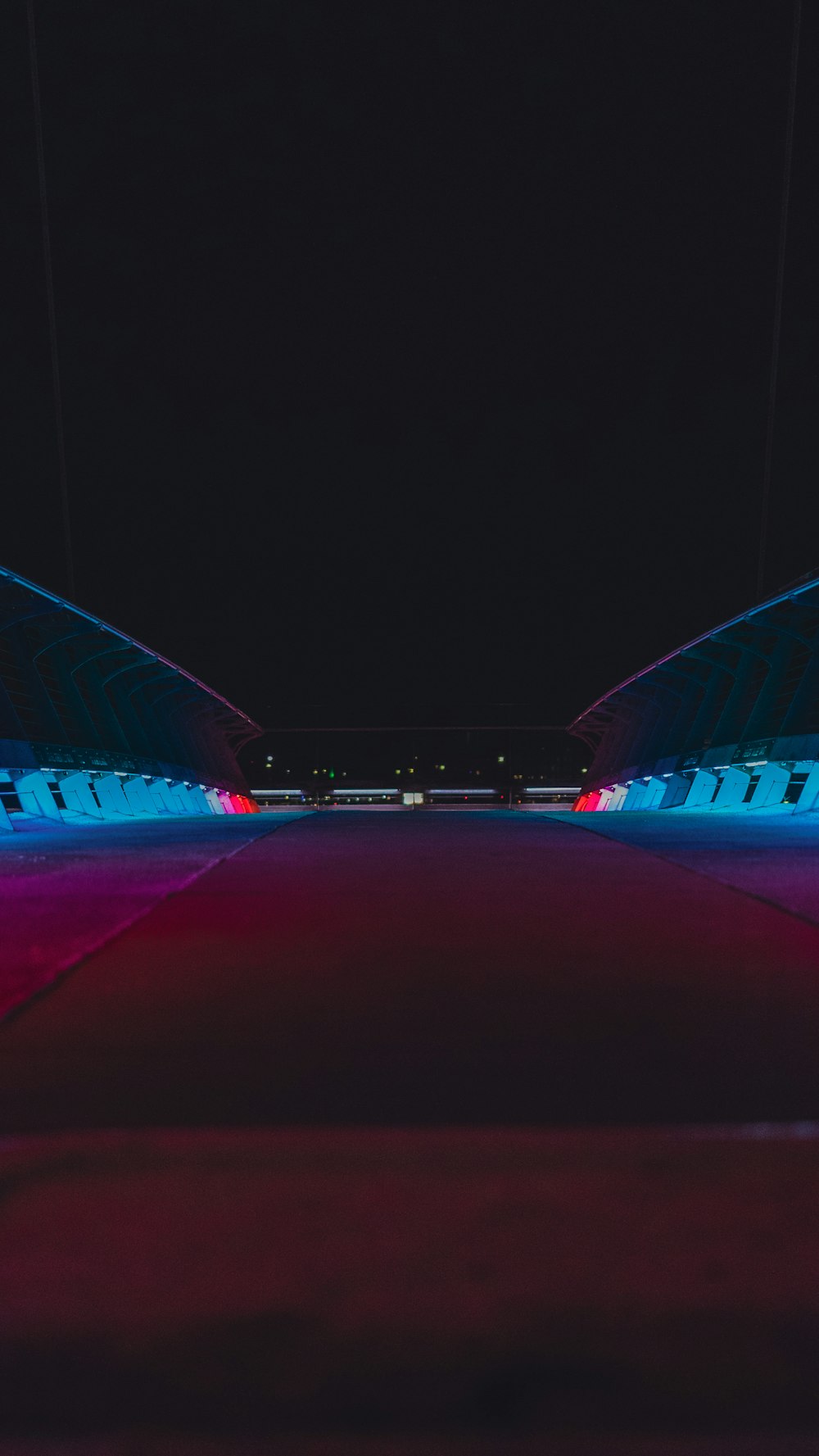 a view of an airport runway at night