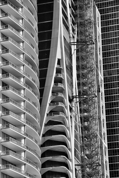 A modern construction site showcasing innovative architectural designs.