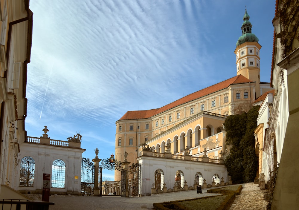 a large building with a clock tower on top of it