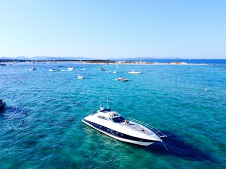 a boat in the middle of a body of water