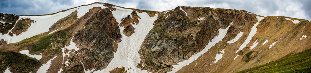 a snow covered mountain with a sky background