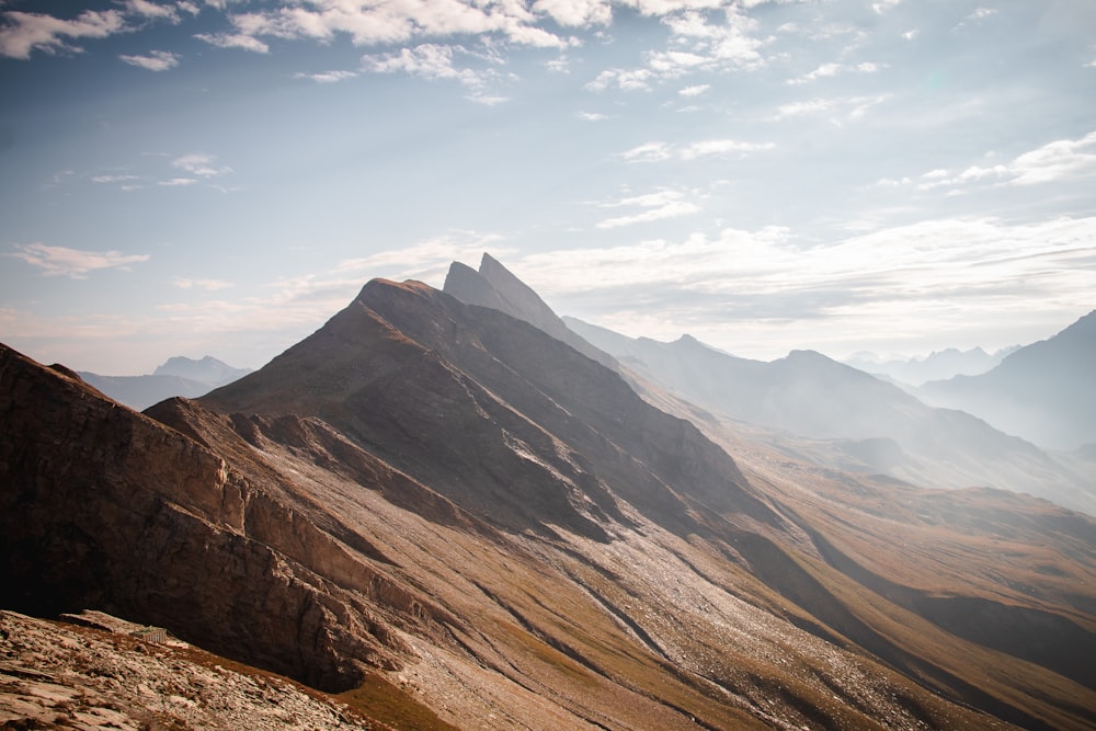 a view of a mountain range from a high point of view