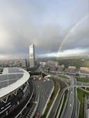 A vibrant photo of a sustainable infrastructure project.