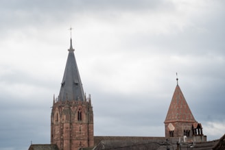 Church roof inspection on steeple