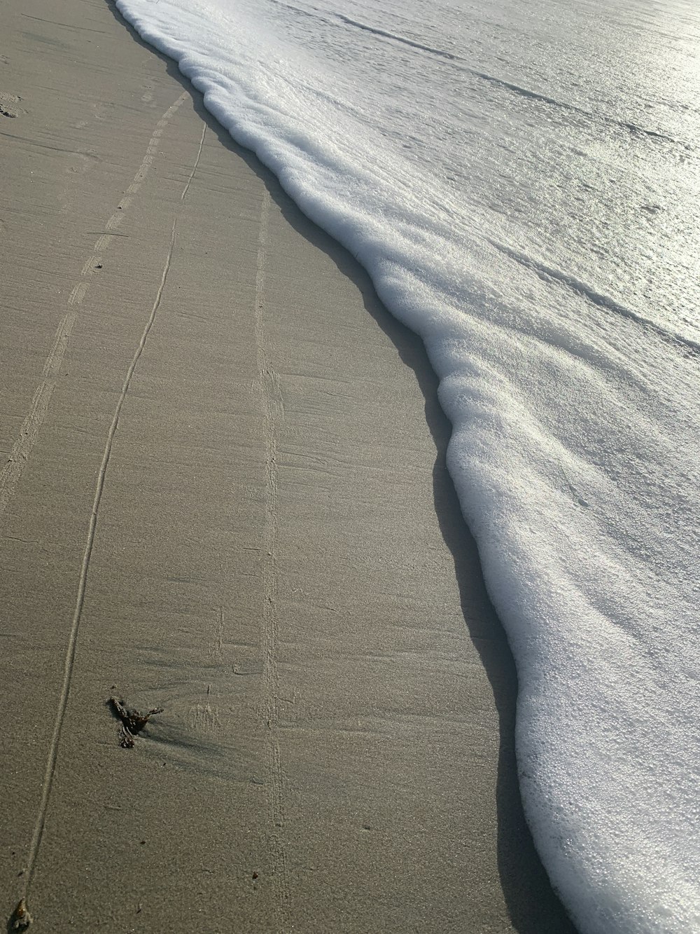 a person walking along a beach next to the ocean