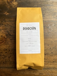 A package of coffee labeled 