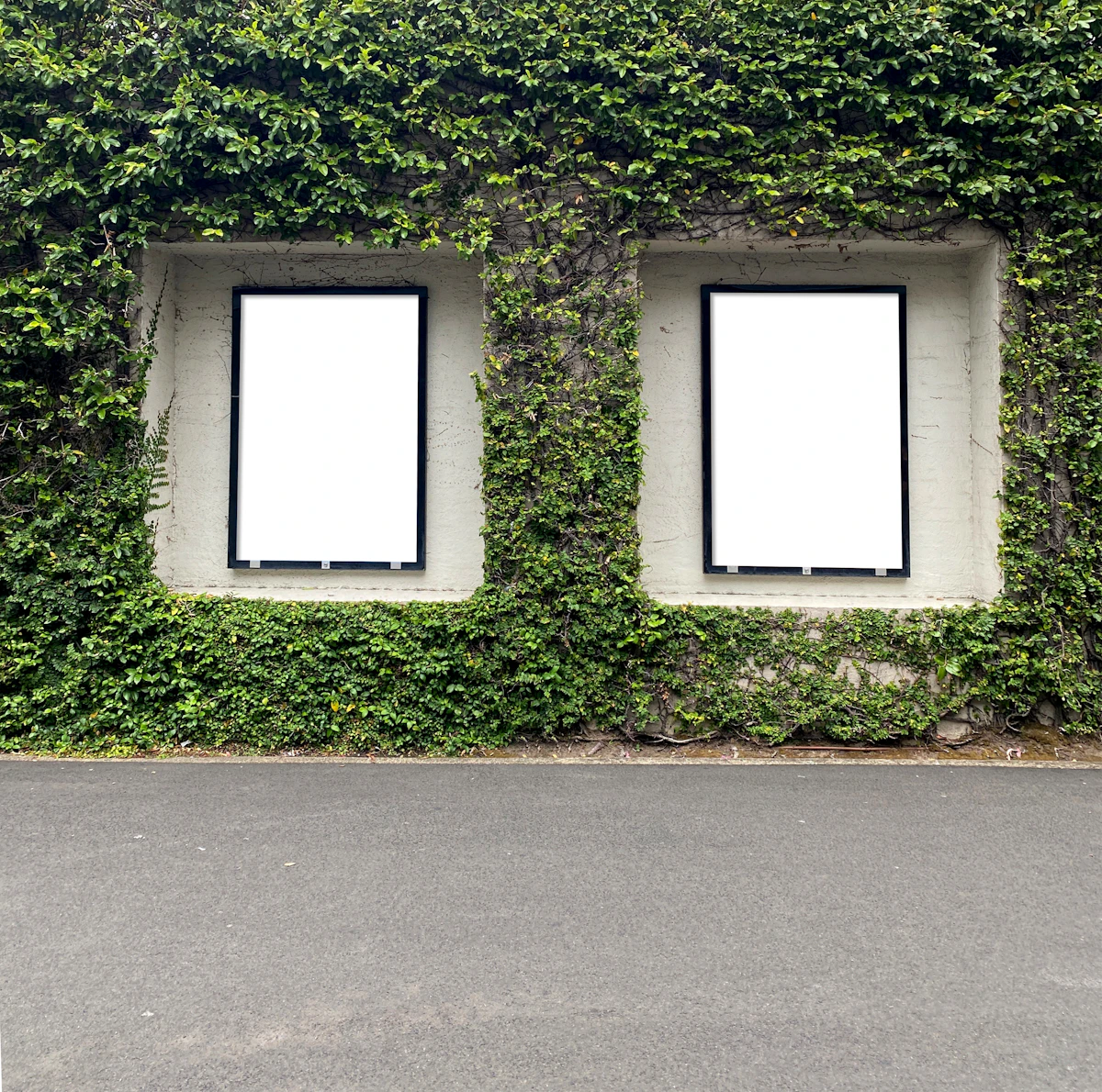 Poster and billboard campaign mockup wall