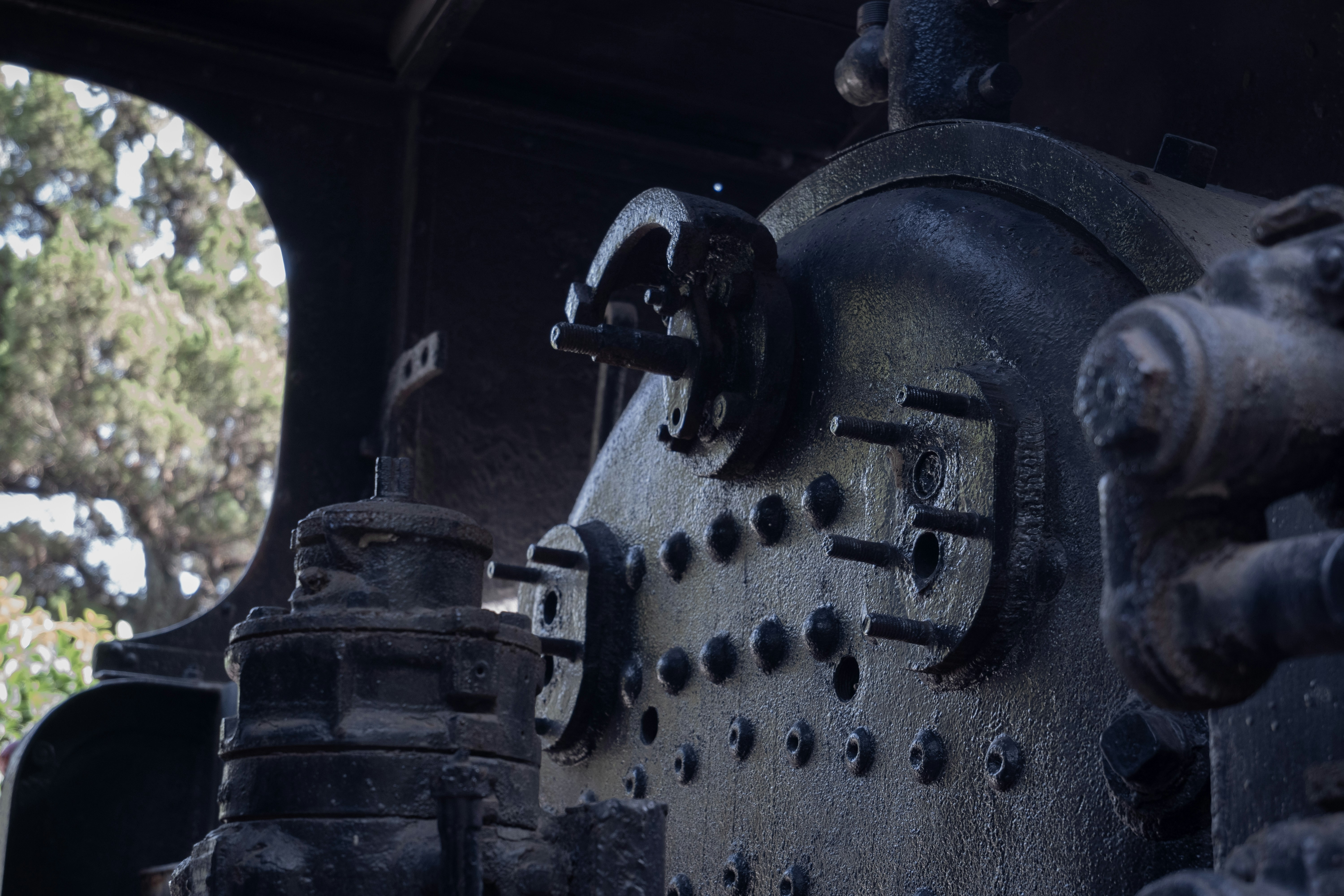 a close up of the front of a train