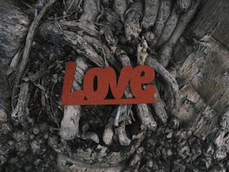 An ethereal image of roots intertwined with small glowing hearts, symbolizing inner growth.