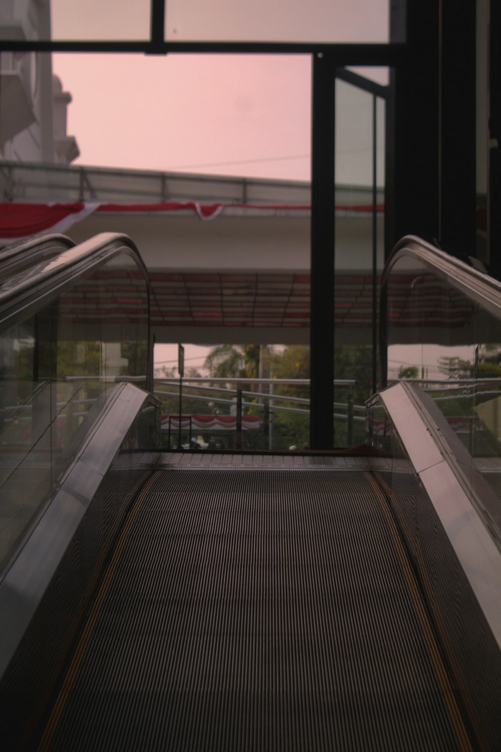 a couple of escalators that are next to each other