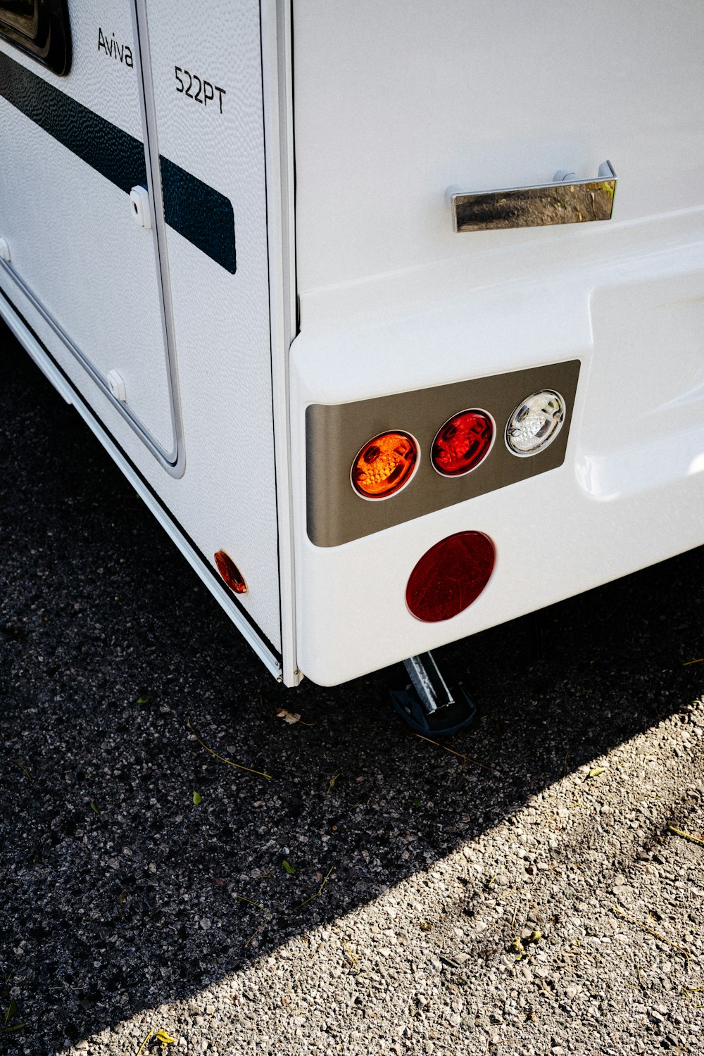a close up of the tail lights of a bus