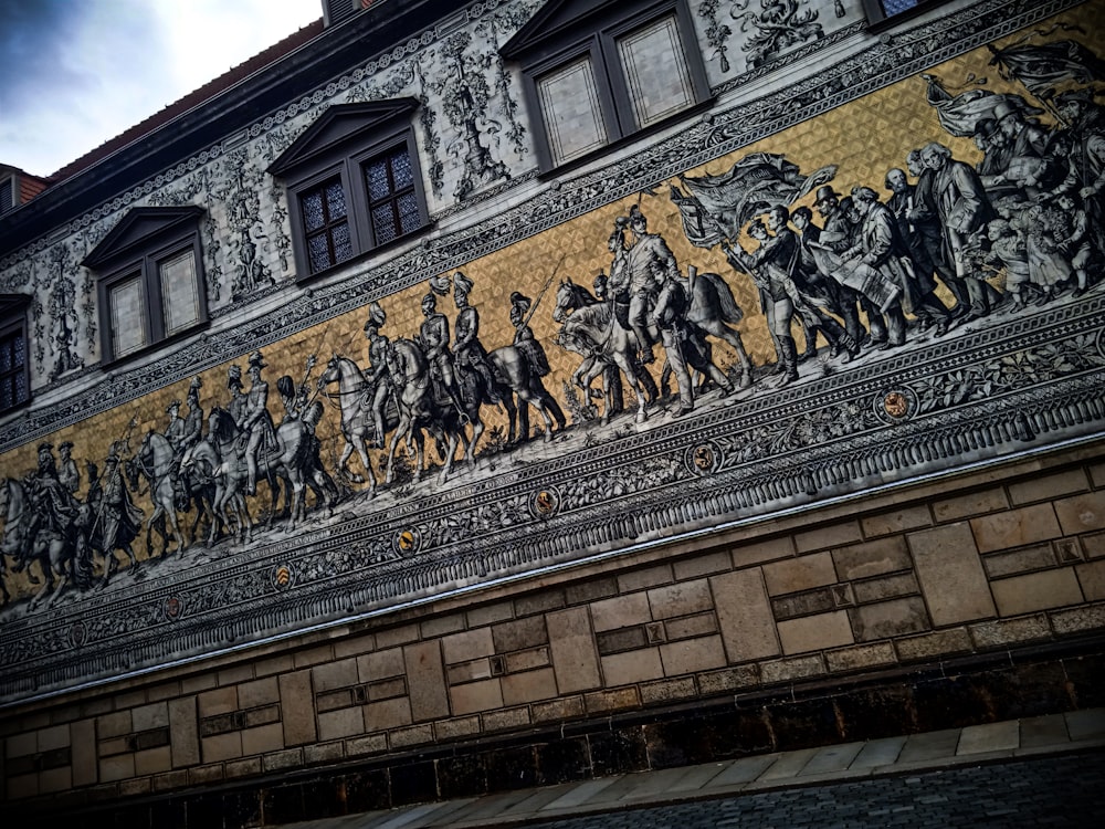 a building with a mural on the side of it