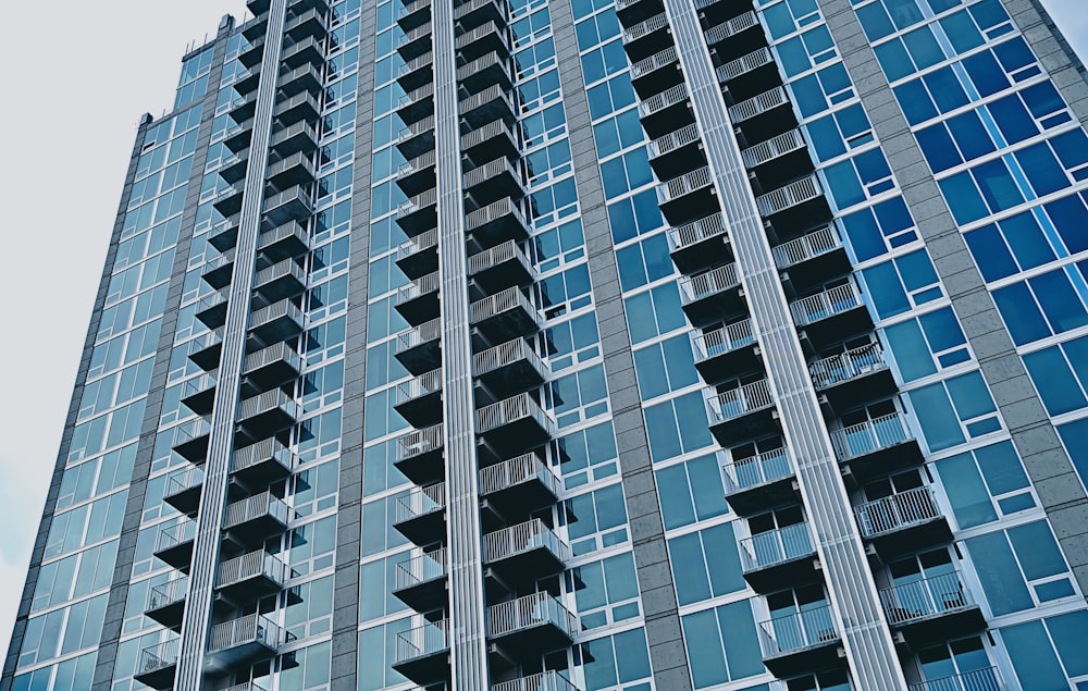 a very tall building with lots of windows