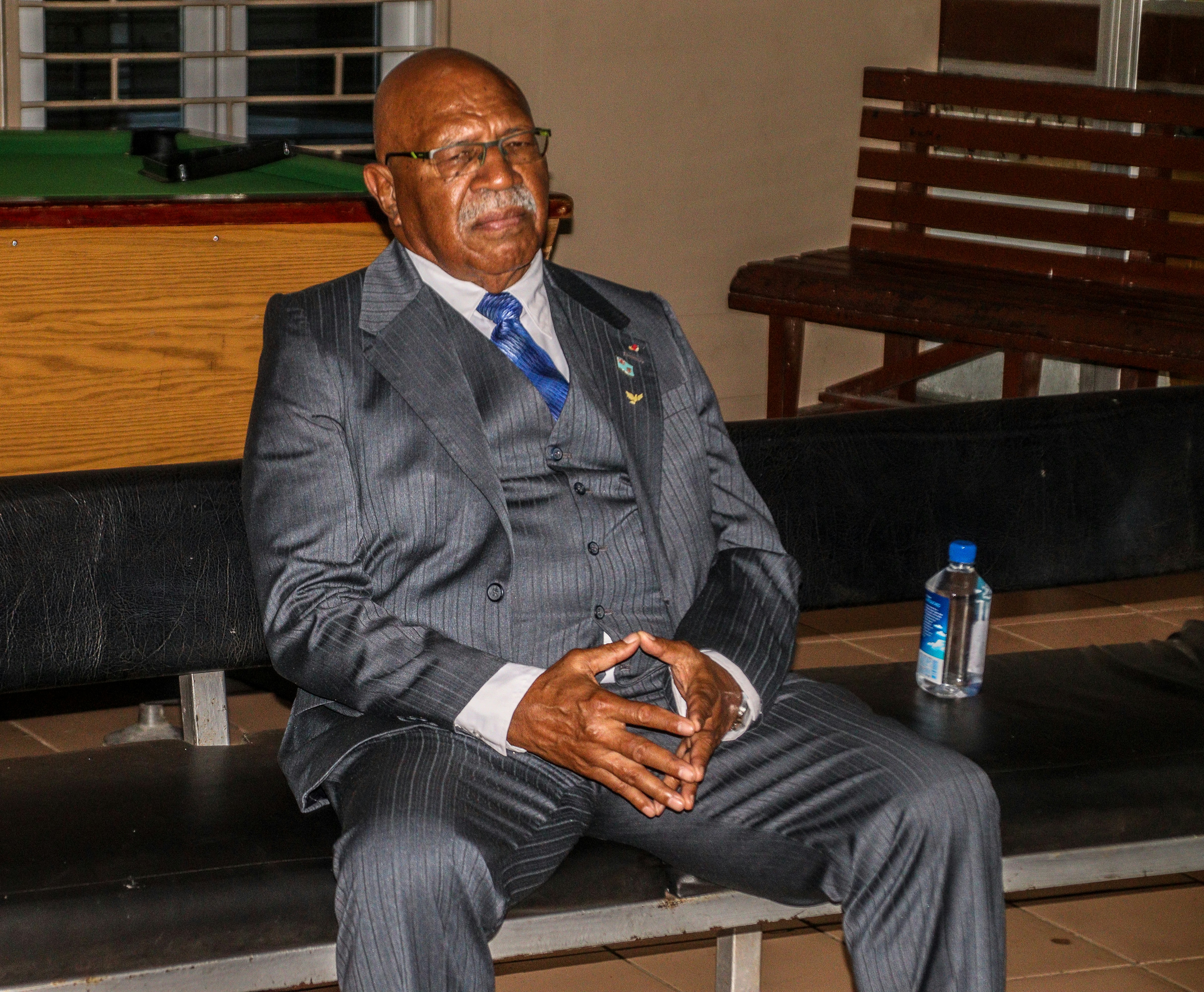 Mr. Sitiveni Rabuka with thinking thoughts.