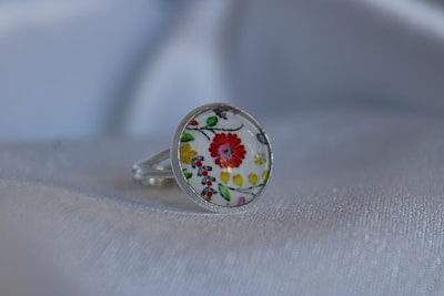 Bronze ring featuring an intricate lost wax casting of organic floral patterns.