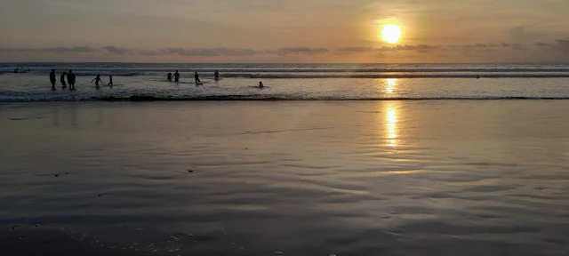 Kuta, Bali beach at sunset