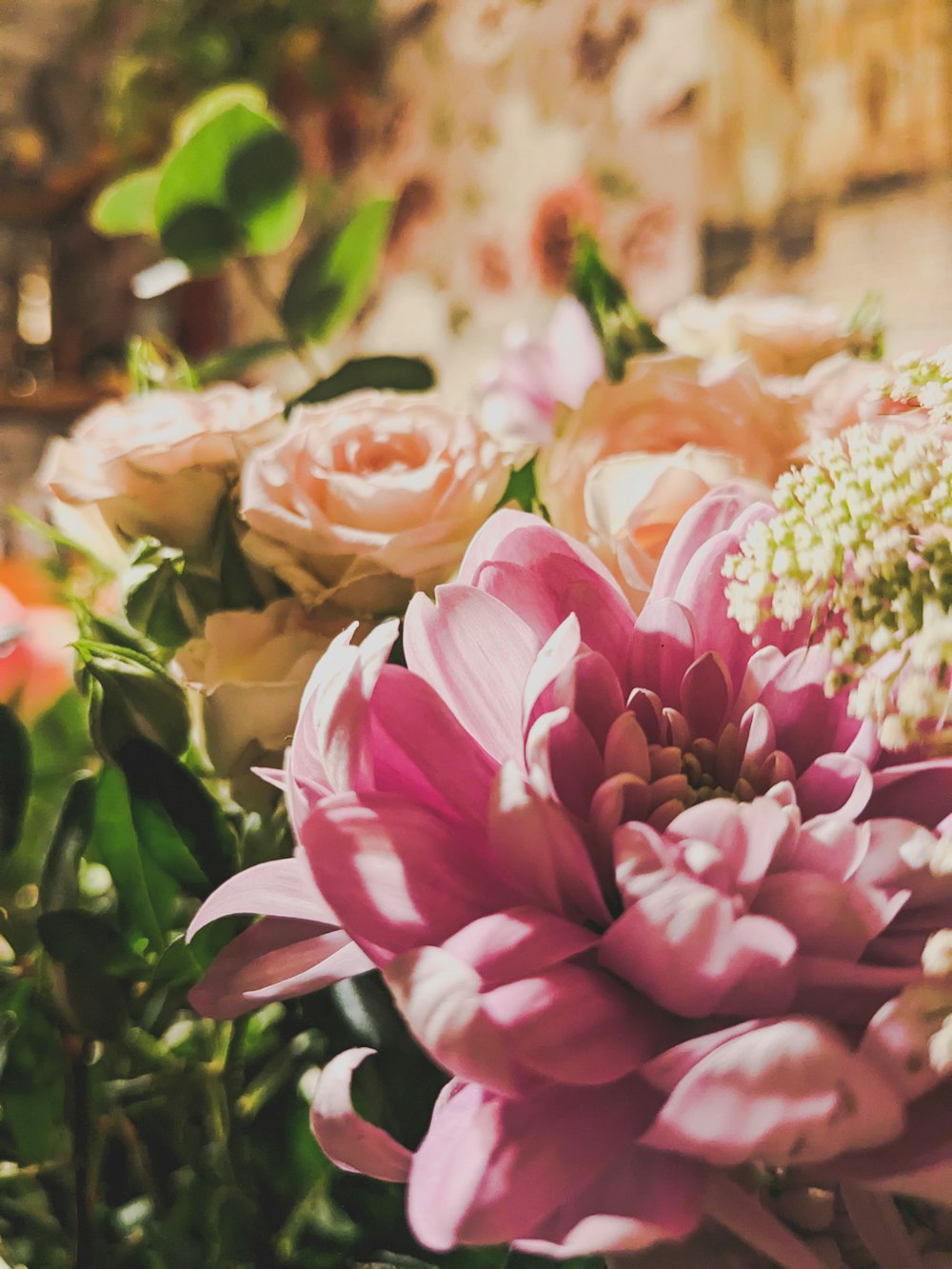 a close up of a bunch of flowers