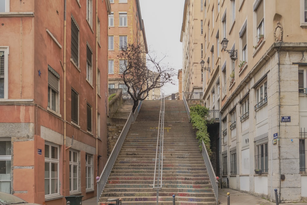 a set of stairs leading up to a building