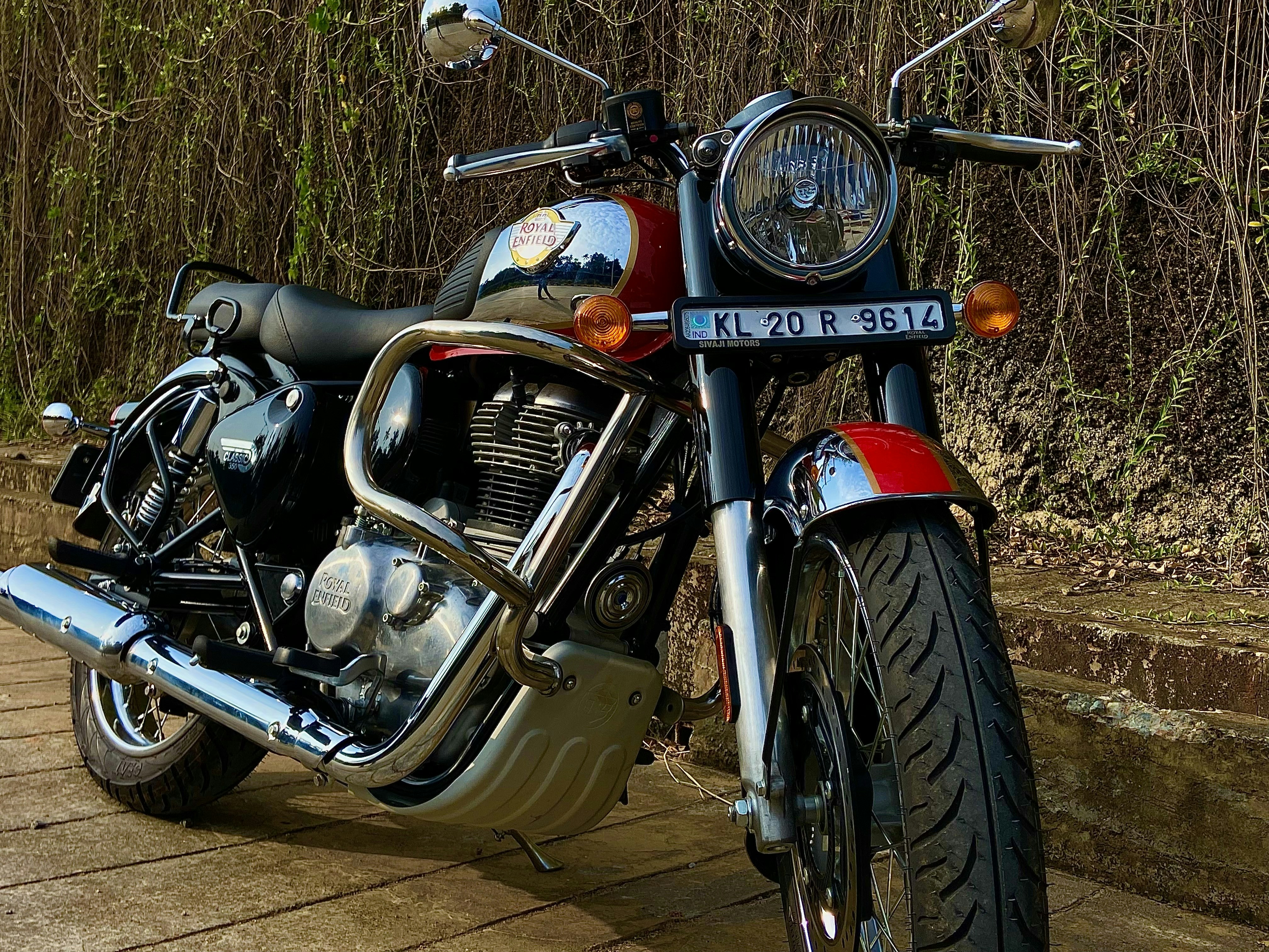 Classic Red Motorcycle