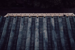 Close-up of a freshly installed tile roof on a traditional house