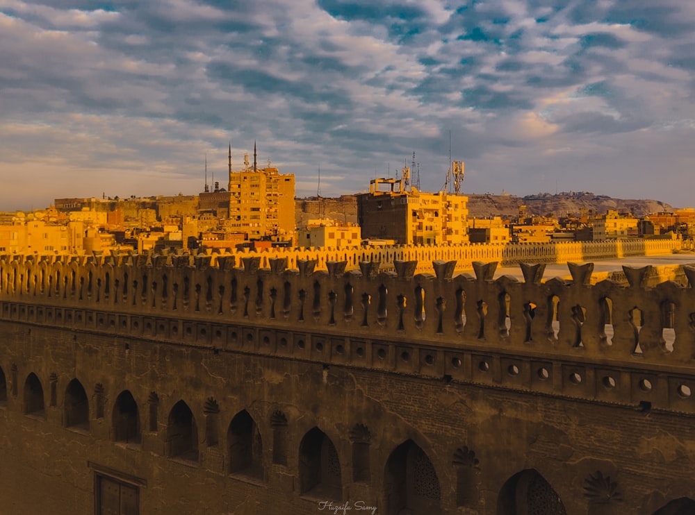 a view of a city from a bridge