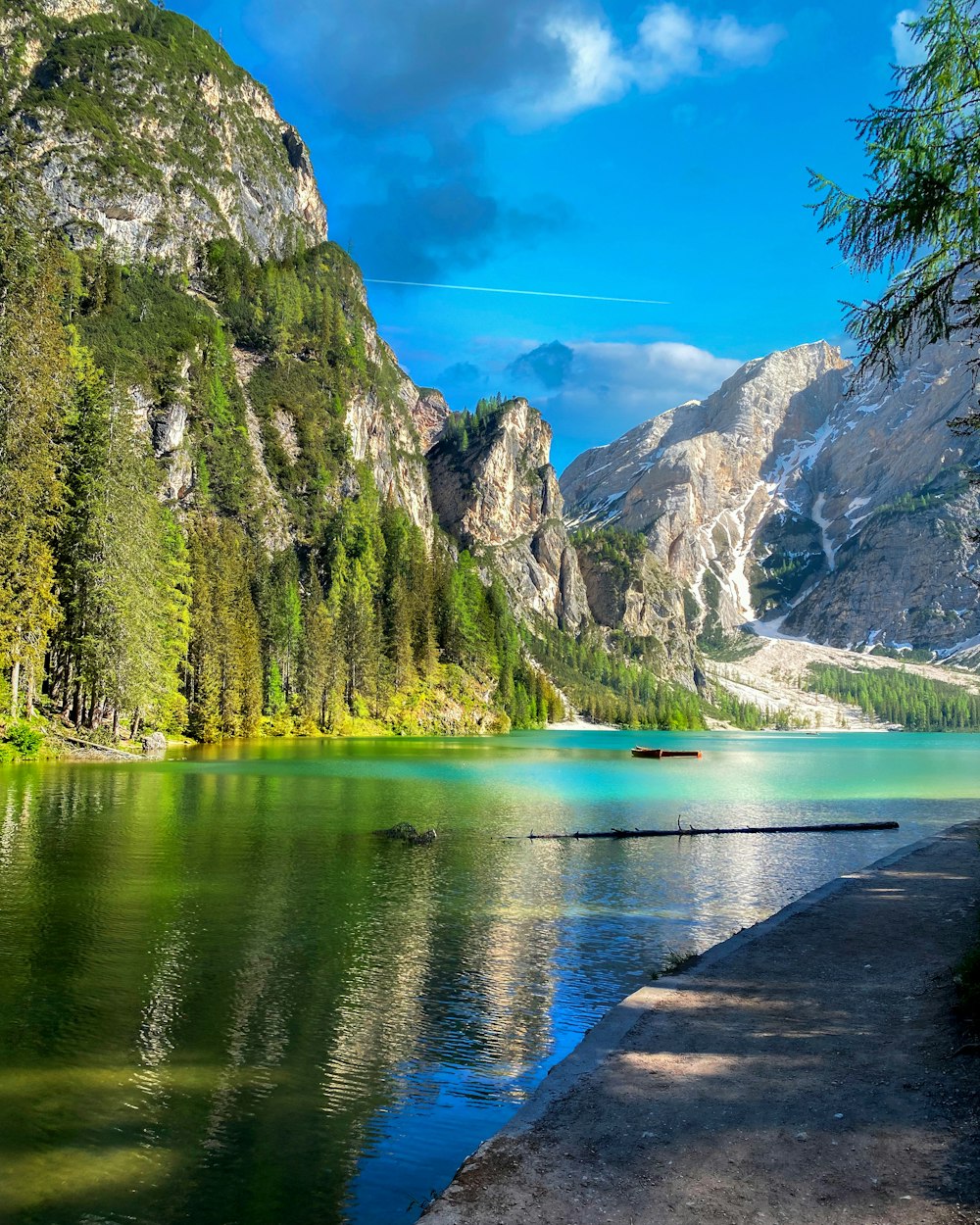 a body of water surrounded by mountains and trees