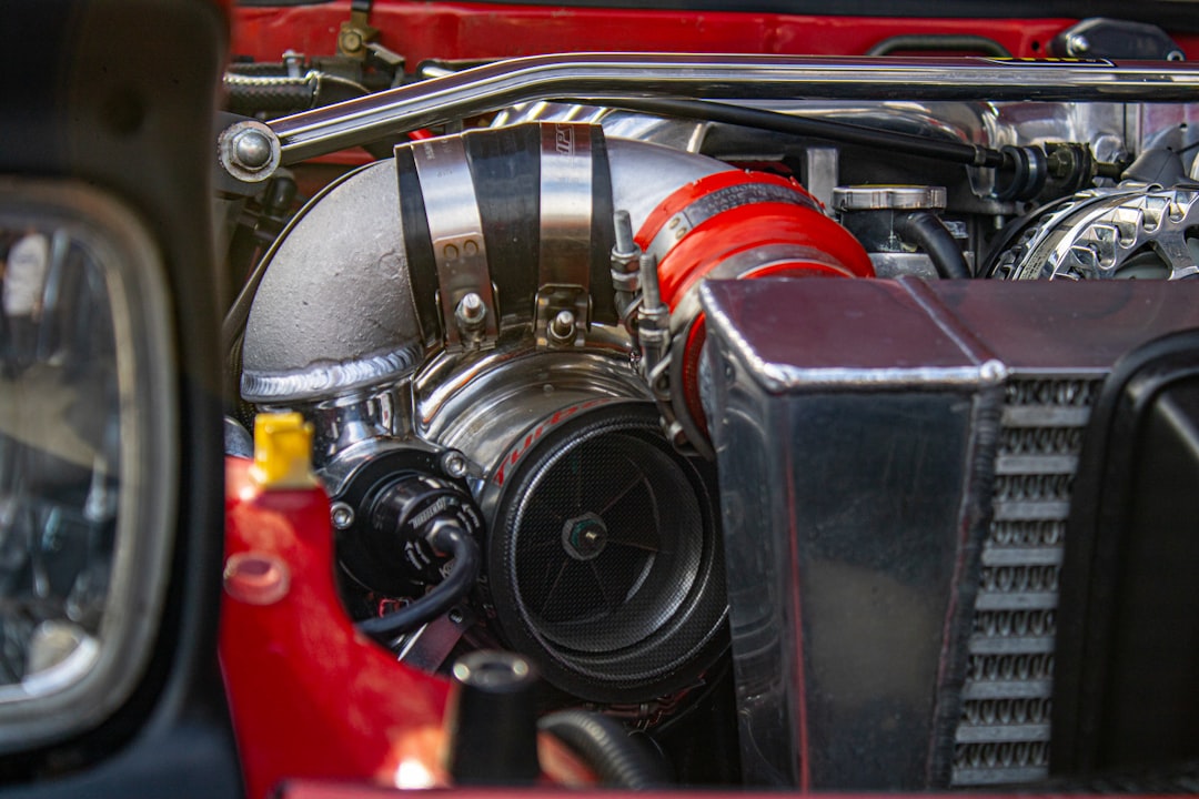 a close up of the engine of a car,