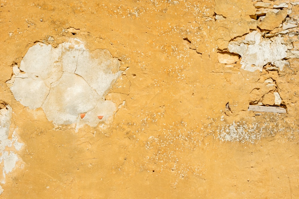 a white piece of paper on a yellow wall