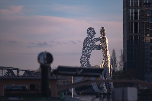 Artistic installation symbolizing partnership and collaboration.