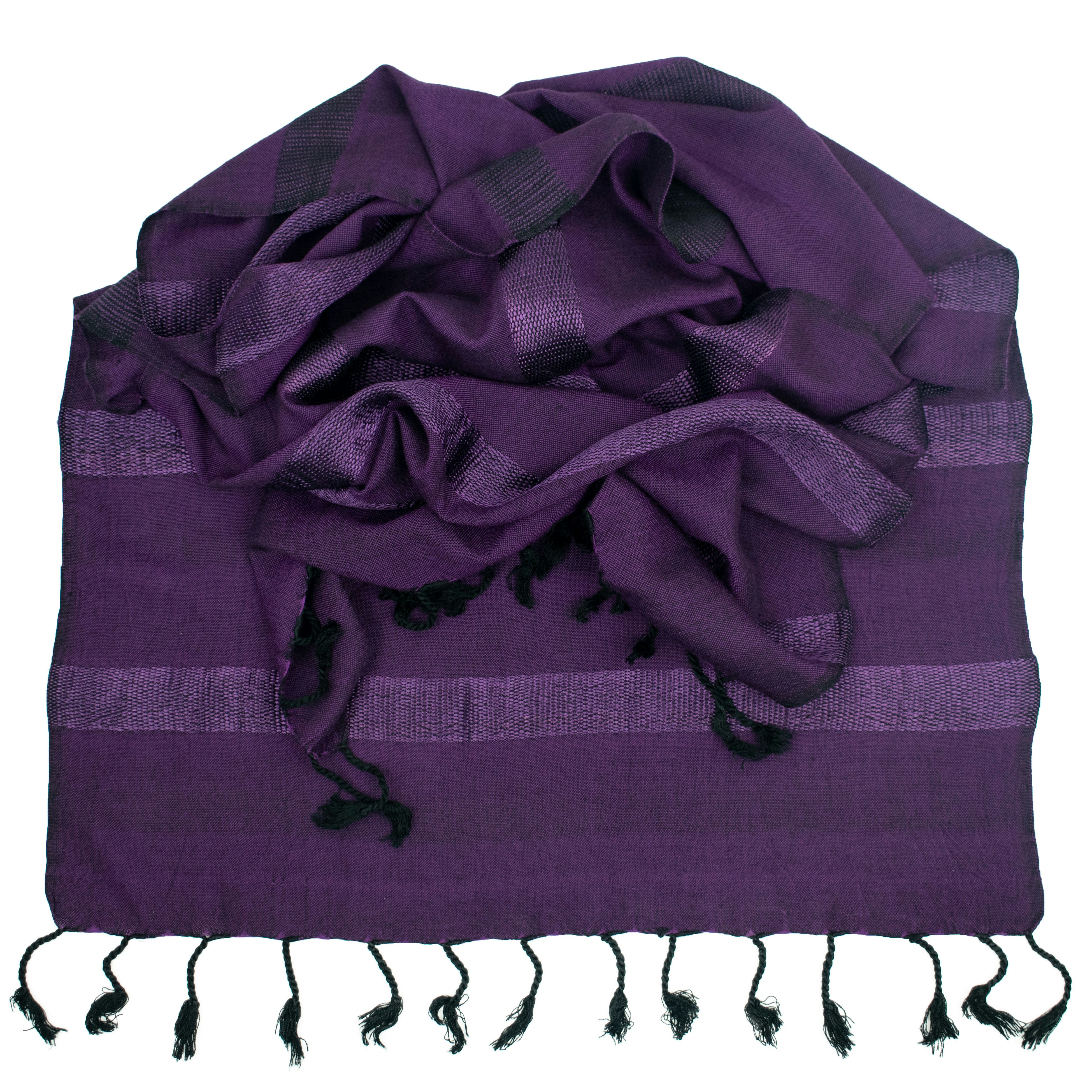 Black wool scarf on dark background