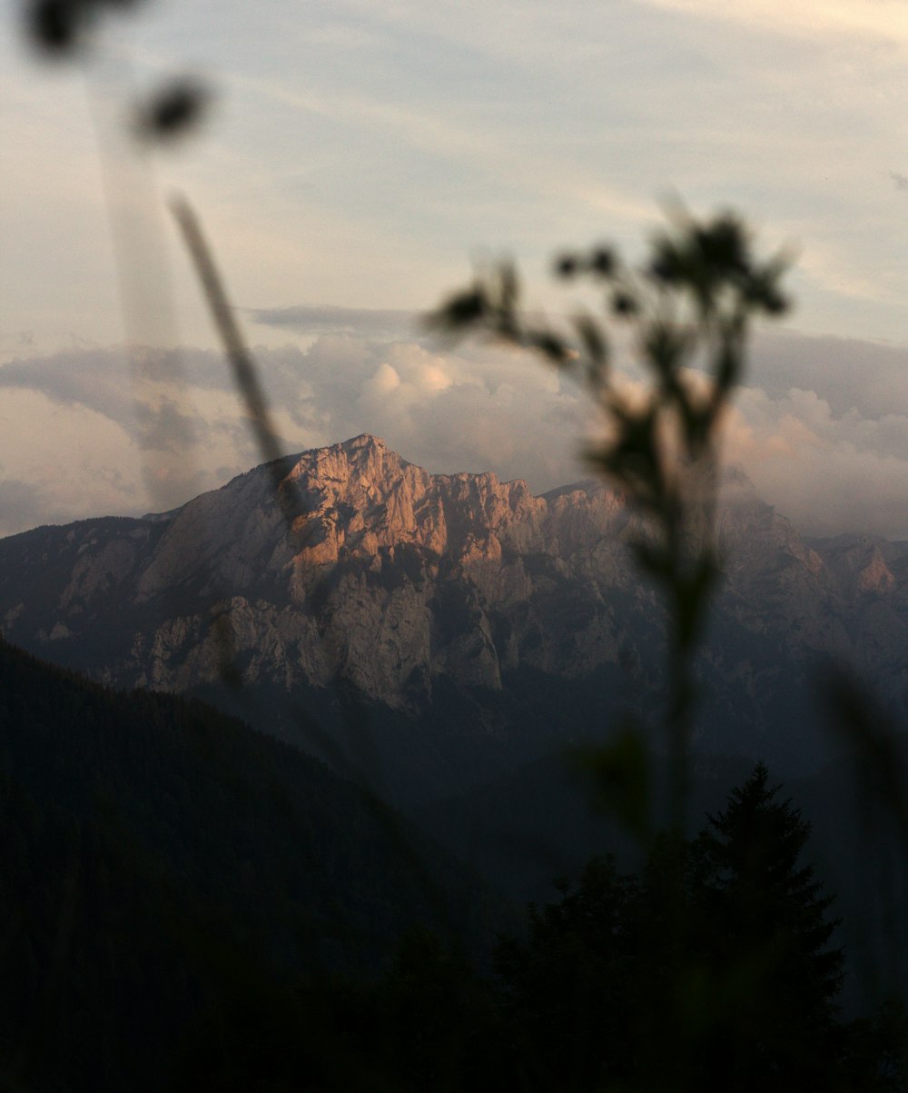 a view of a mountain range from a distance