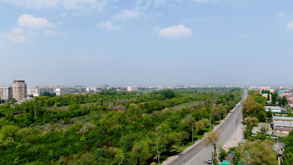 a view of a city from a high point of view