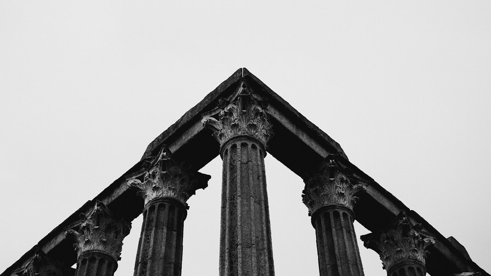 a black and white photo of a tall building