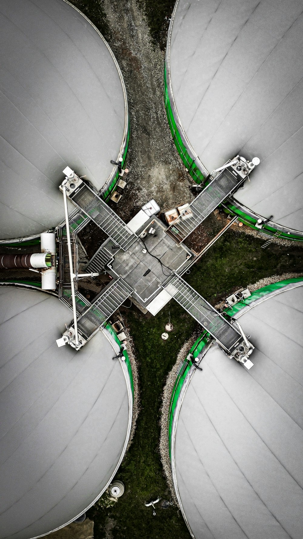 an aerial view of an airport runway