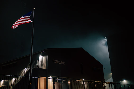 A welcoming office reception area with the Stargate Holding logo prominently displayed.