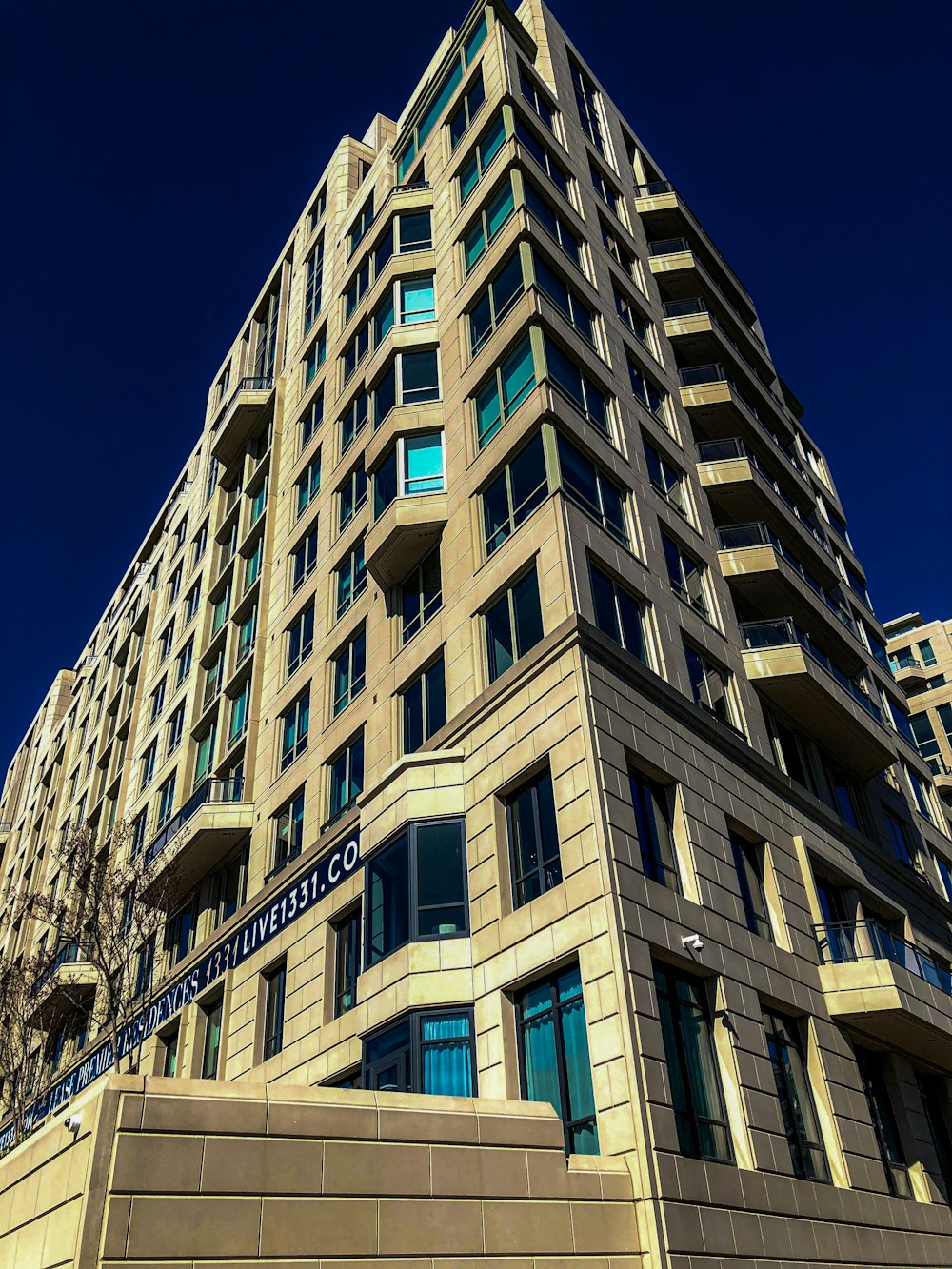 a very tall building with lots of windows