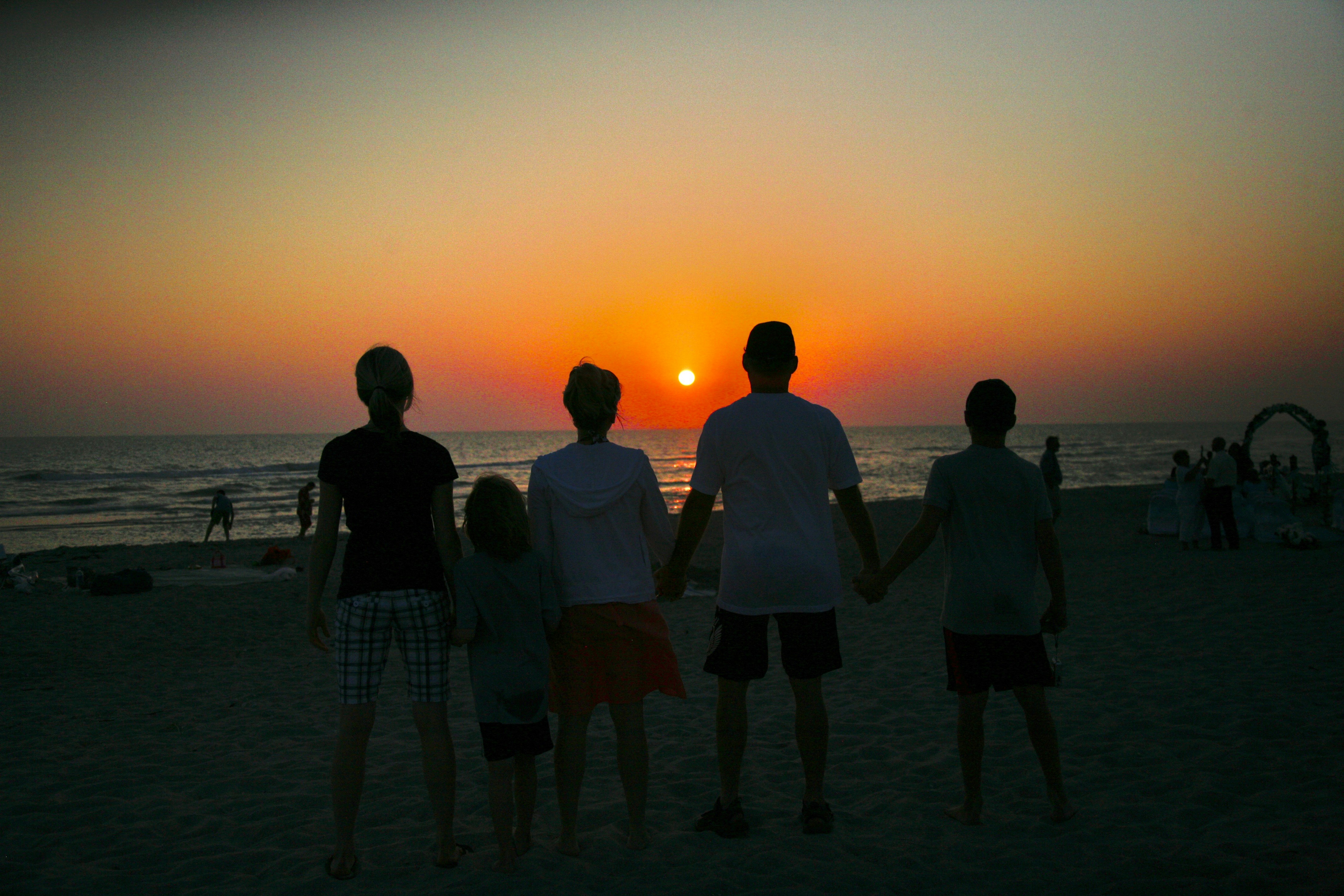 Family at sunset