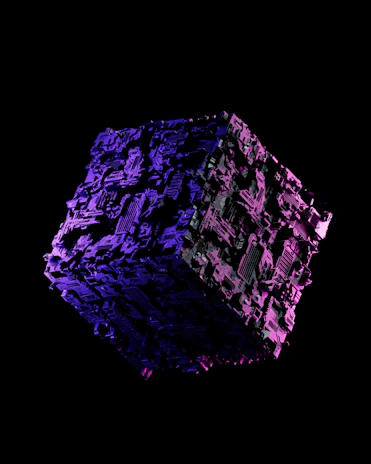 A detailed shot of the isometric cube pattern used as a background accent on a digital screen.
