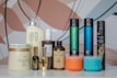 An assortment of hair care products on display.