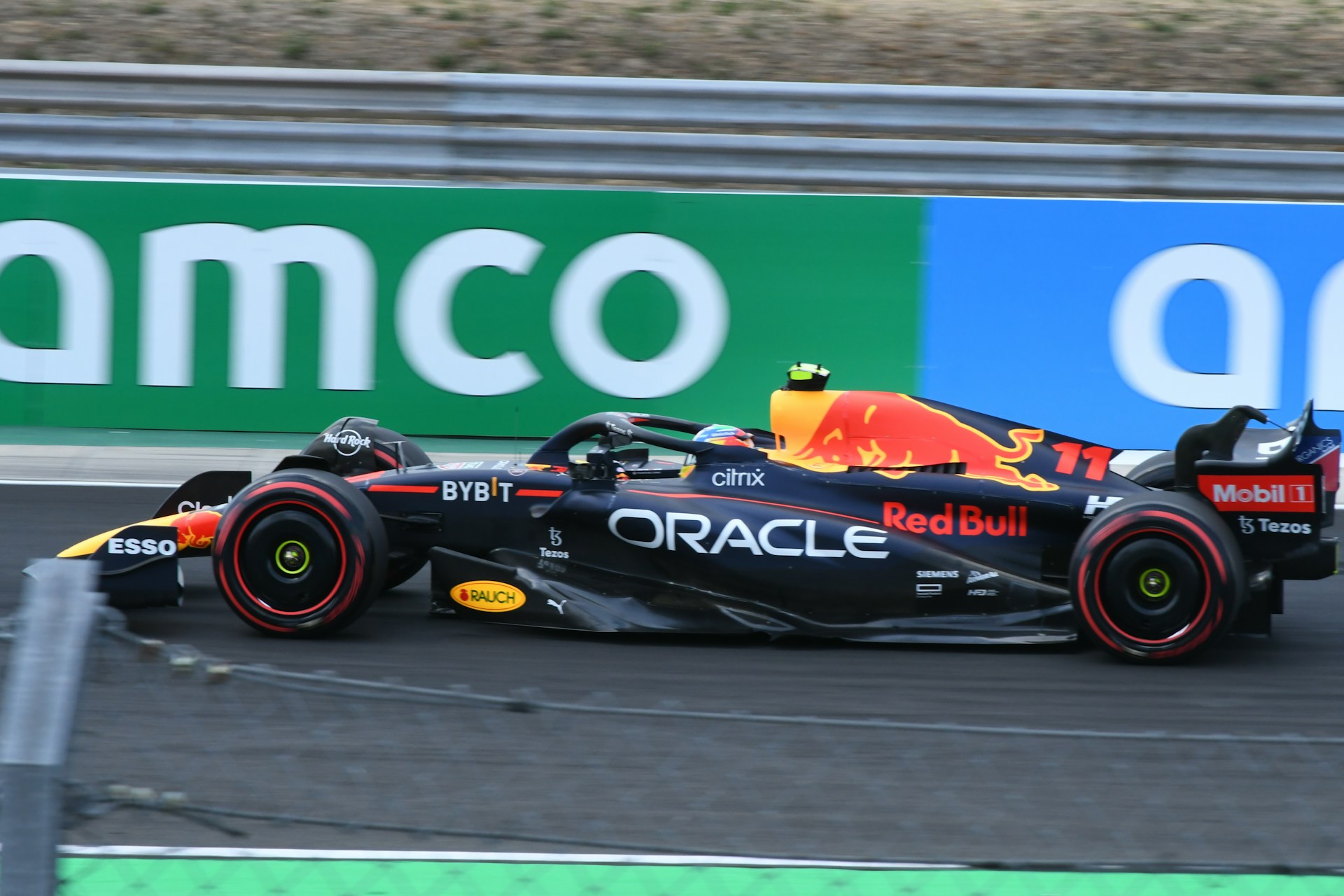a red bull racing car on a race track