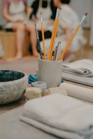 a group of people sitting around a table