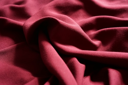 a close up view of a red fabric