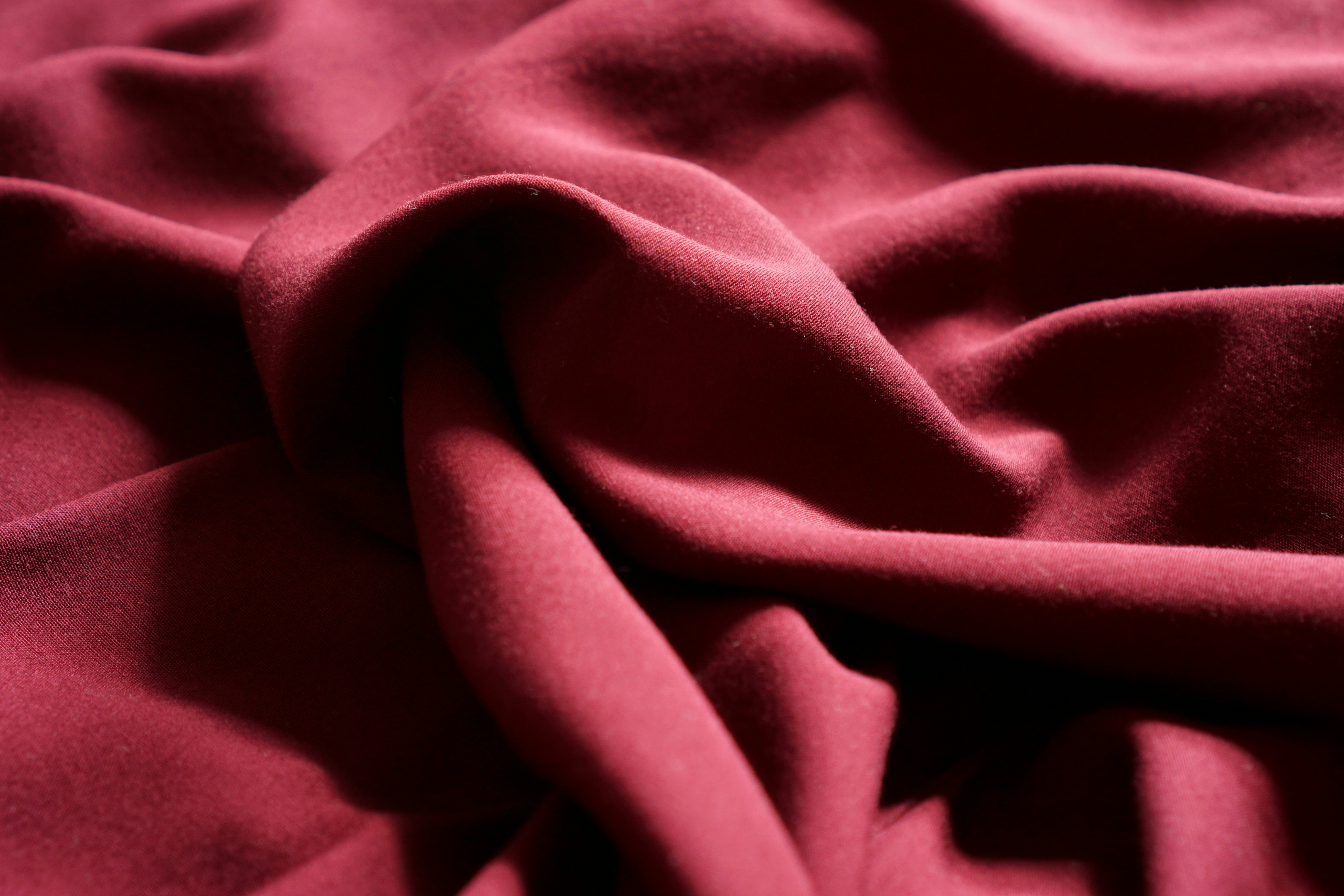 Folded fabric in red colour