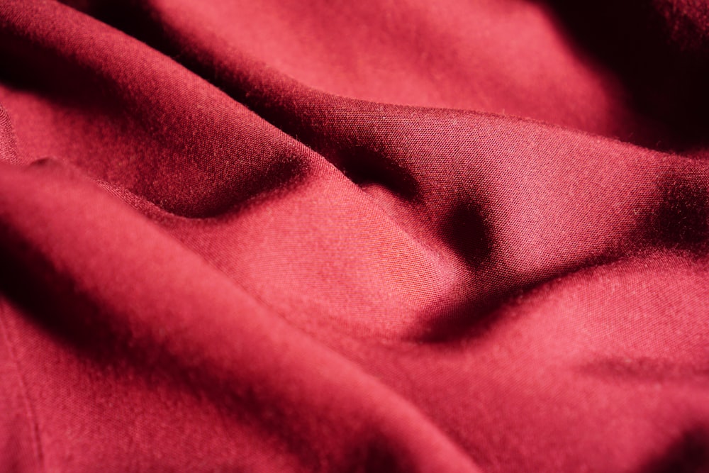 a close up of a red fabric