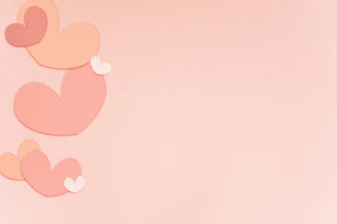 Soft pink floral background with subtle gold accents and gently falling animated heart petals.