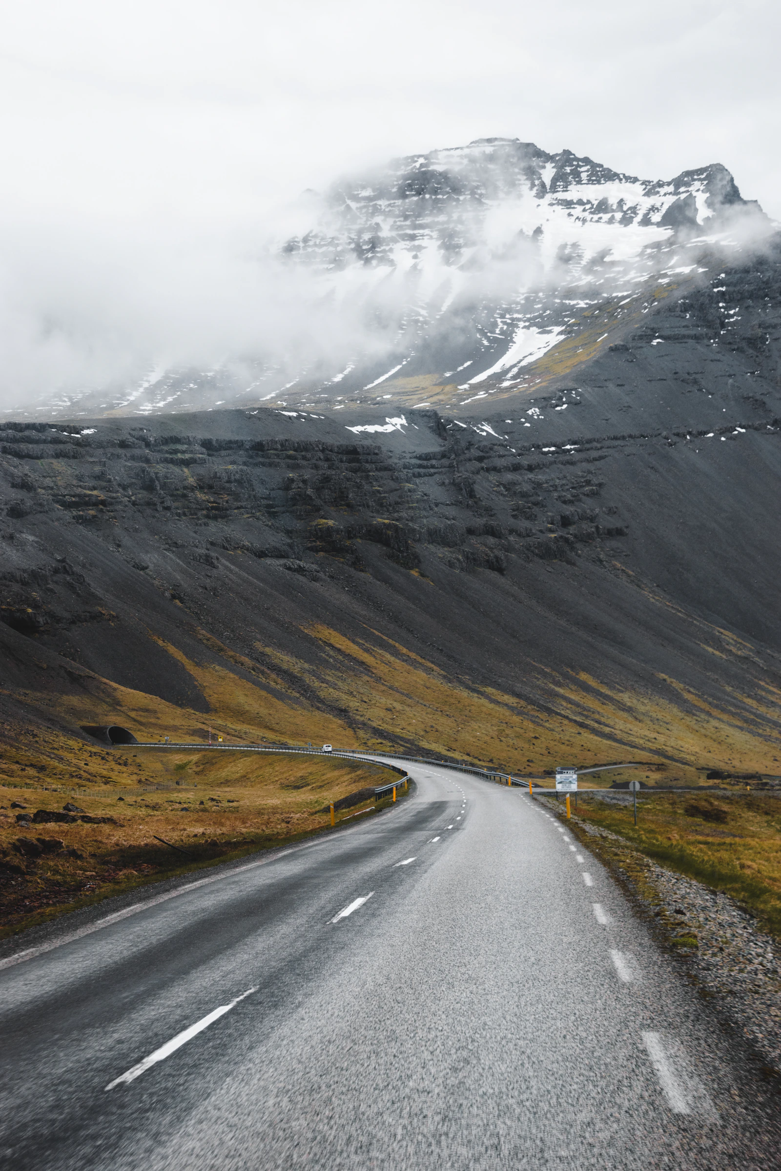 Road through the mountains of Iceland