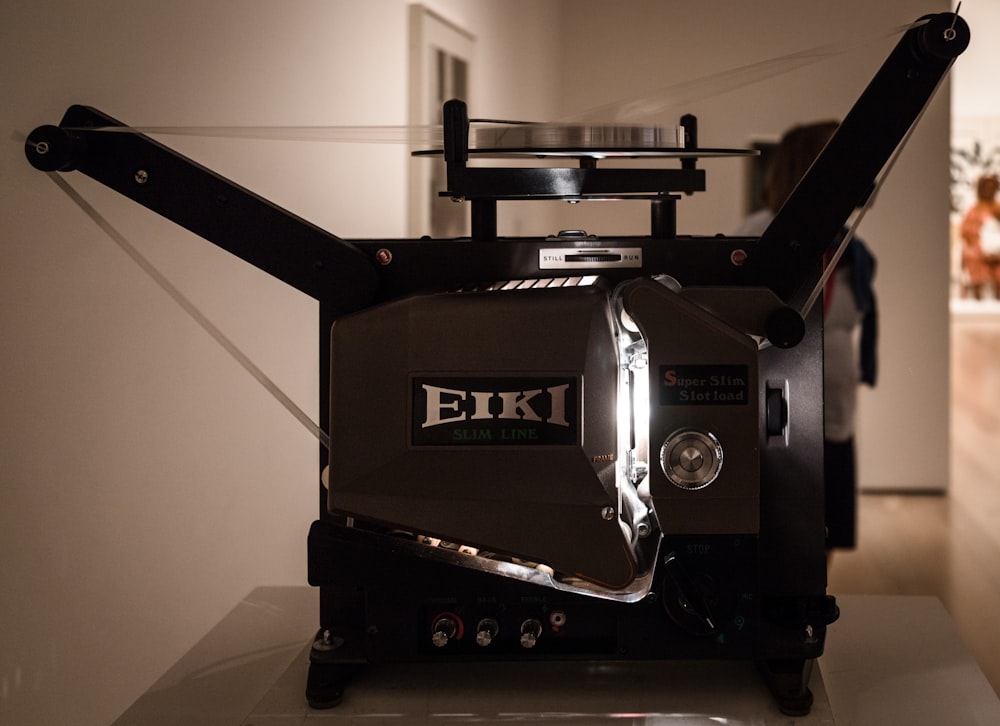 a camera sitting on top of a table in a room